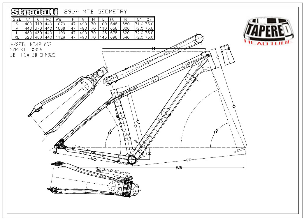 stradalli 29er carbon fiber mountain bike bicycle frame 29 mtb geometry chart
