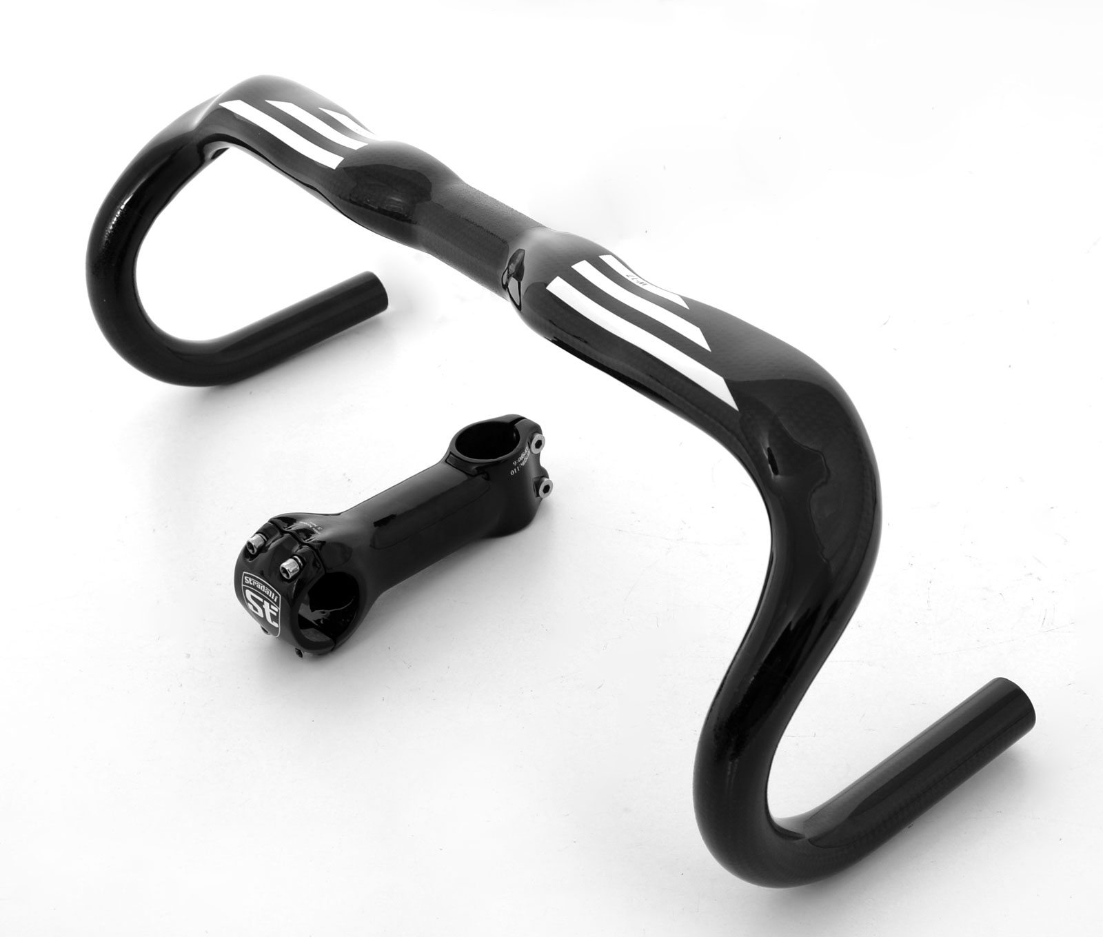 FULL CARBON WING SHALLOW DROP 42CM ROAD HANDLEBAR ERGO STEM 90 100 120 31.8 6D